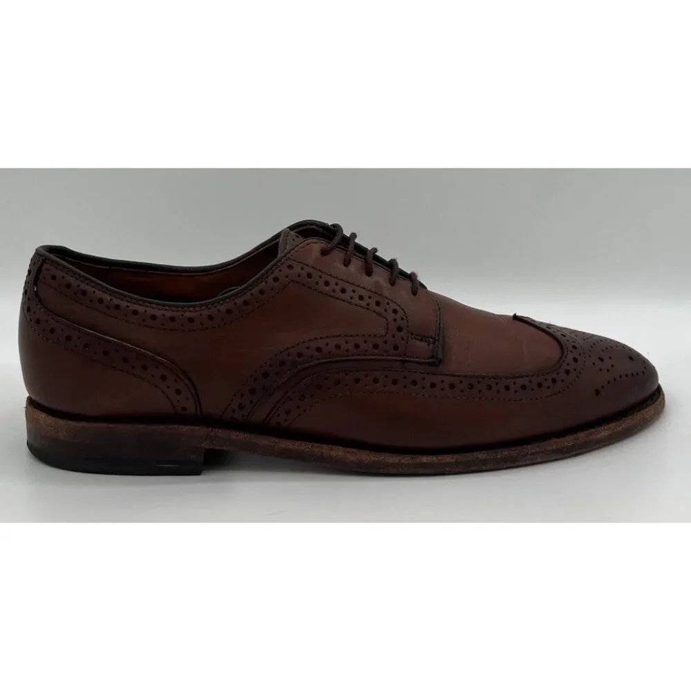 Allen Edmonds Madison Park Dark Walnut Brown Leather Wingtip Oxfords Size 9D
